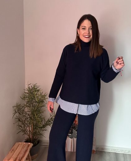 Conjunto chimenea azul marino