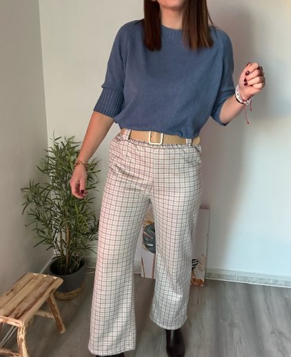 Pantalón ante cuadros azules