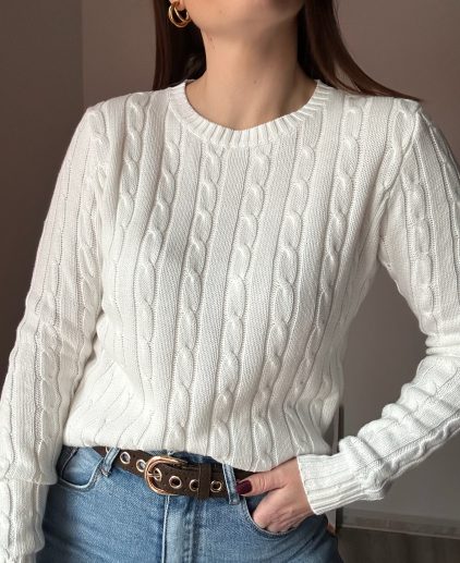 Jersey trenzado blanco