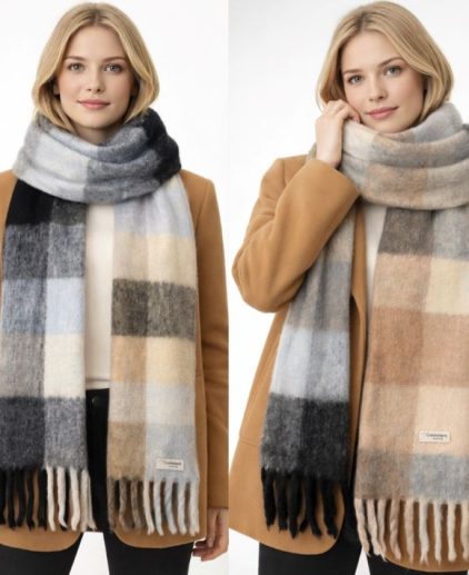 Bufanda cuadros tonos azules