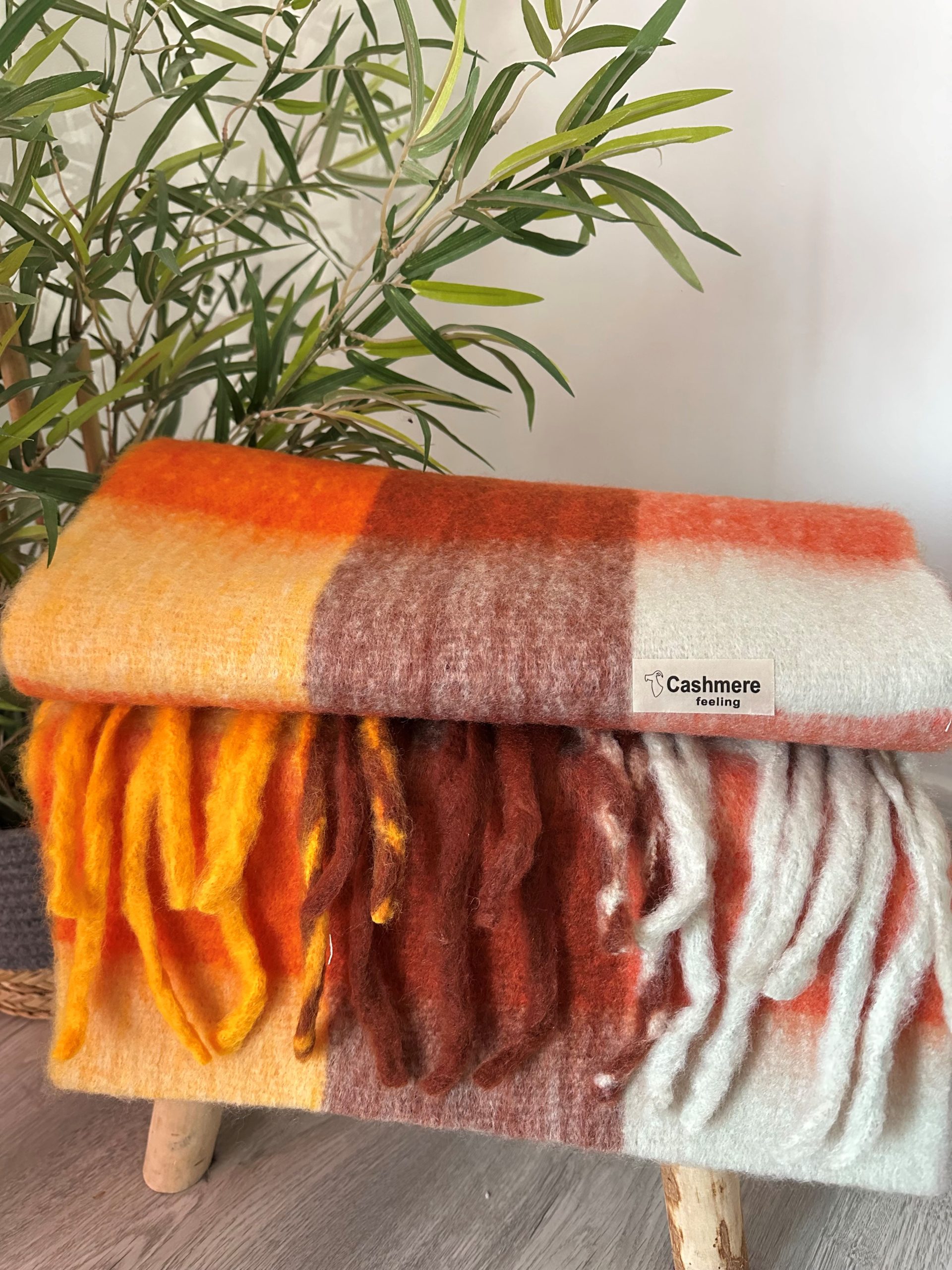 bufandada cuadros mujer naranja 1