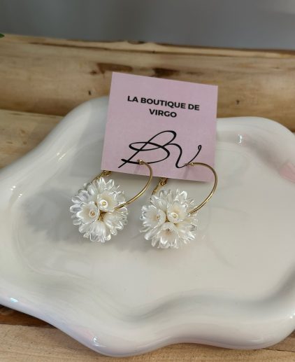 Pendientes de Nácar dorados de acero