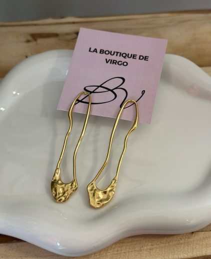 Pendientes Dorados de acero alargados