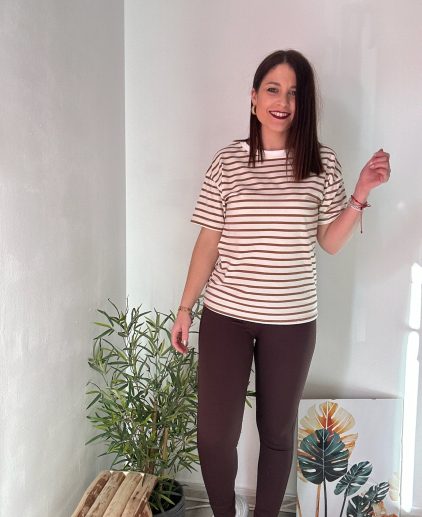 Camiseta rayas marrones