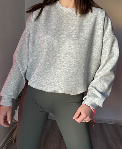 Sudadera gris efecto globo