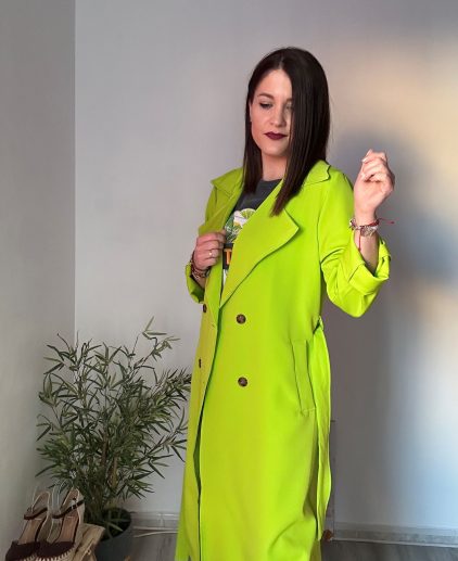 Gabardina fina verde pistacho