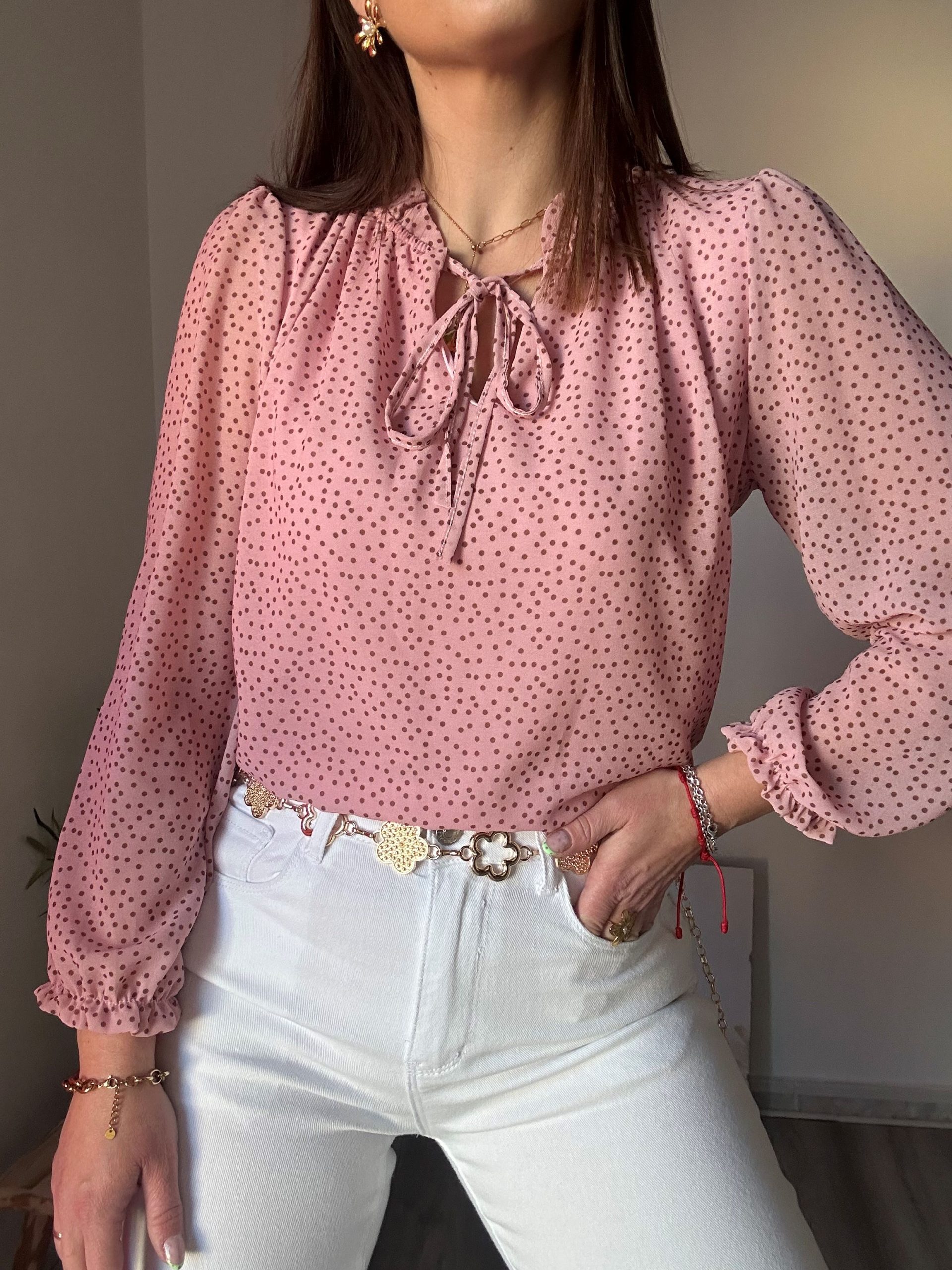 Blusa rosa topos 2