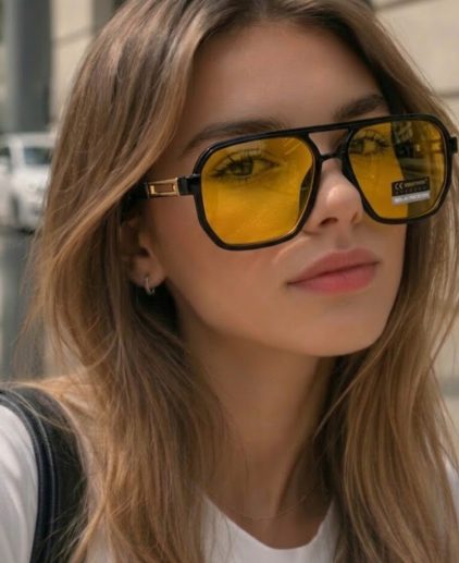 Gafas de sol aviador amarillas