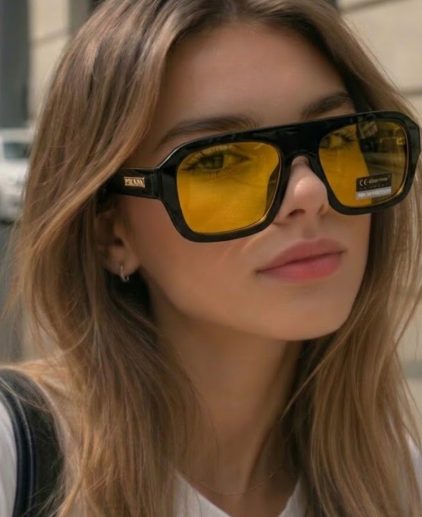 Gafas de sol retro amarillas