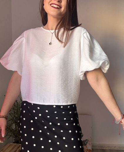Camiseta Blanca manga globo