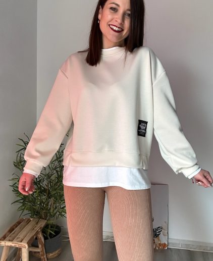 Sudadera sport beige