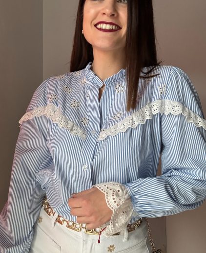 Camisa a rayas brocada