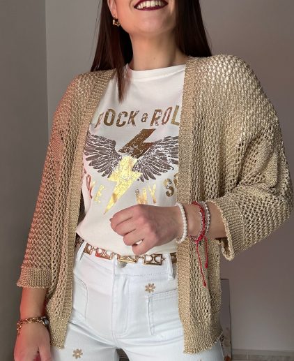 Cárdigan hilo dorado