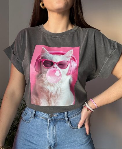 Camiseta divertida gato
