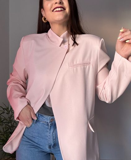 Blazer cruzada rosa