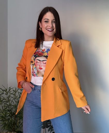 Blazer doble botón naranja