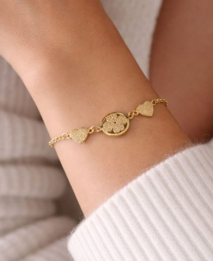Pulsera trébol dorada