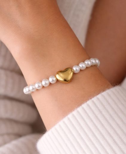 Pulsera perlas blancas