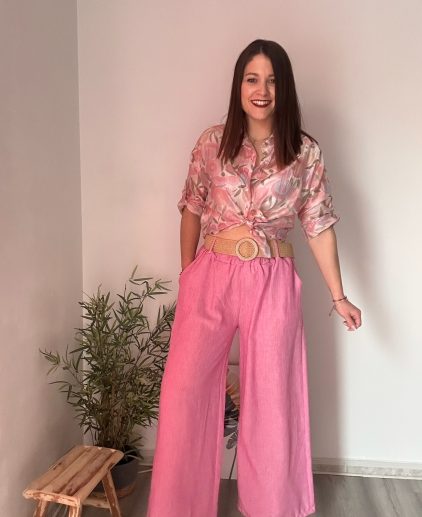 Pantalón ancho rosa
