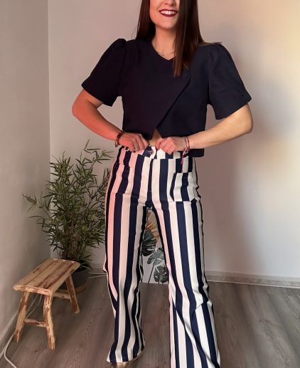 Pantalón rayas azul marino