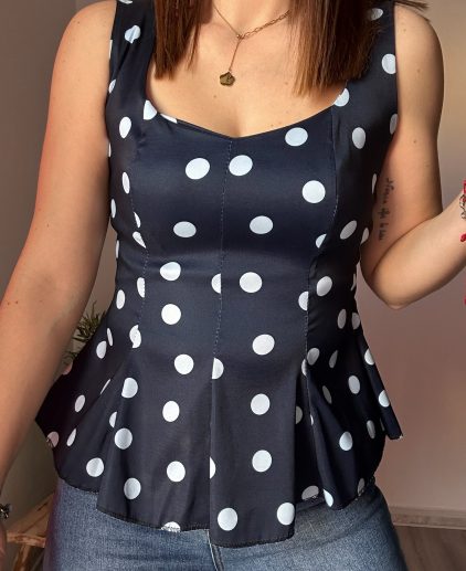 Blusa peplum azul marino