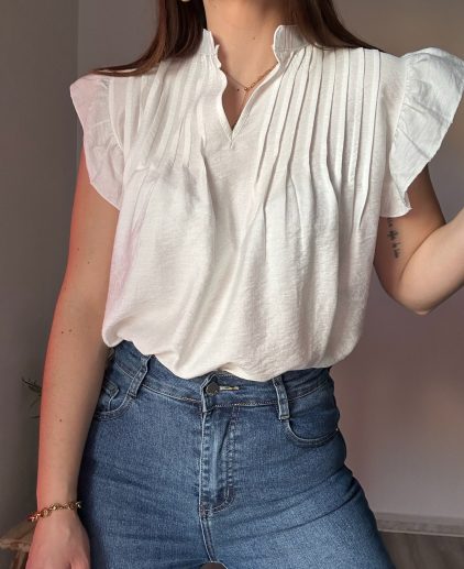 Blusa Blanca escote a pico