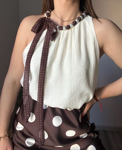 Blusa halter collar