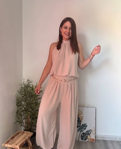 Conjunto halter beige