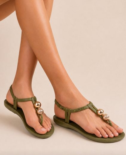 Sandalias de goma verde