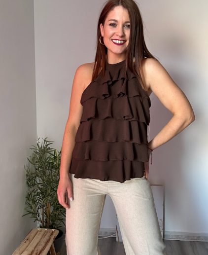 Blusa halter volantes