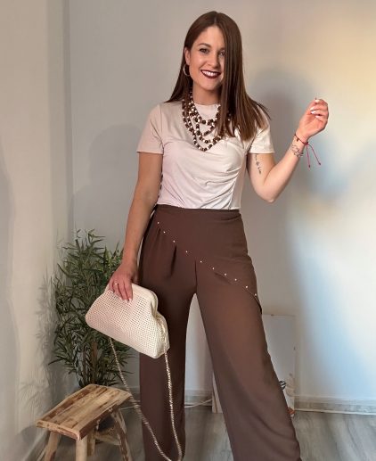 Pantalón pañuelo marrón