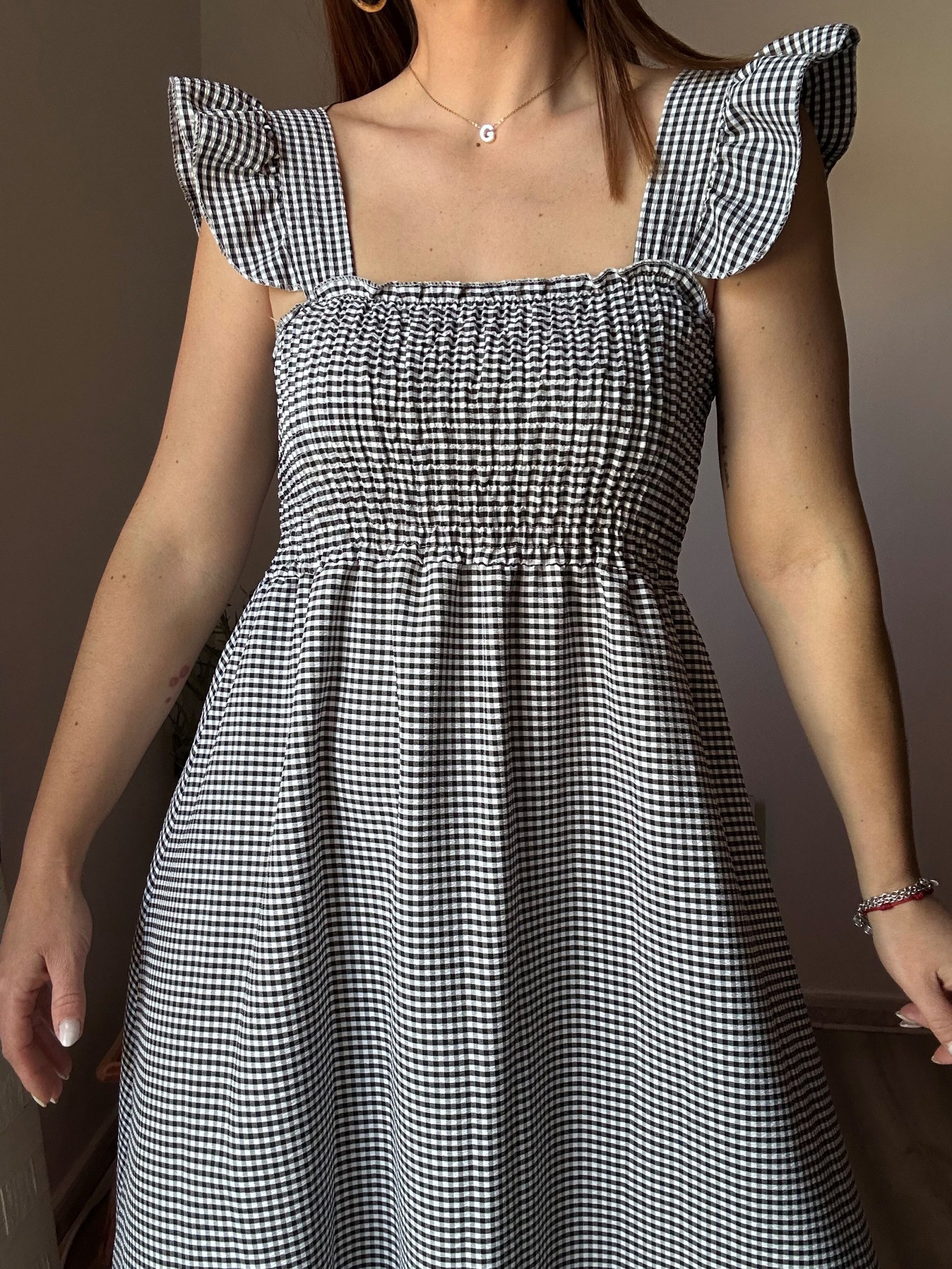 vestido vichy blanco y negro 2