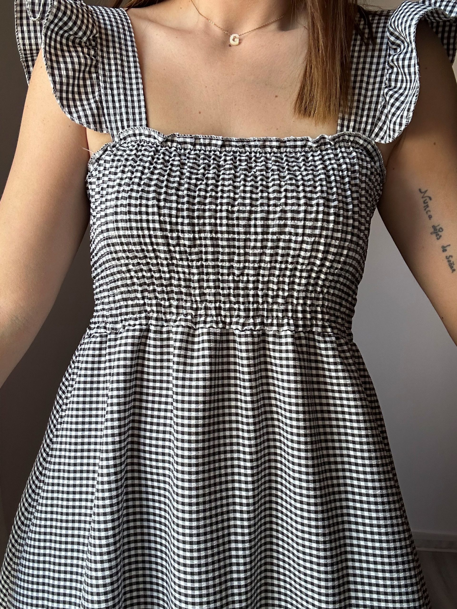 vestido vichy blanco y negro 4