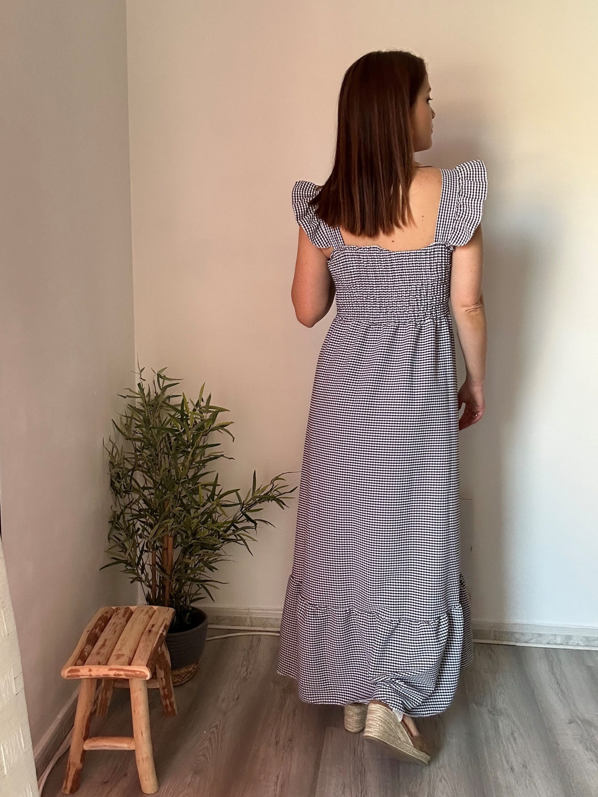 vestido vichy blanco y negro 5