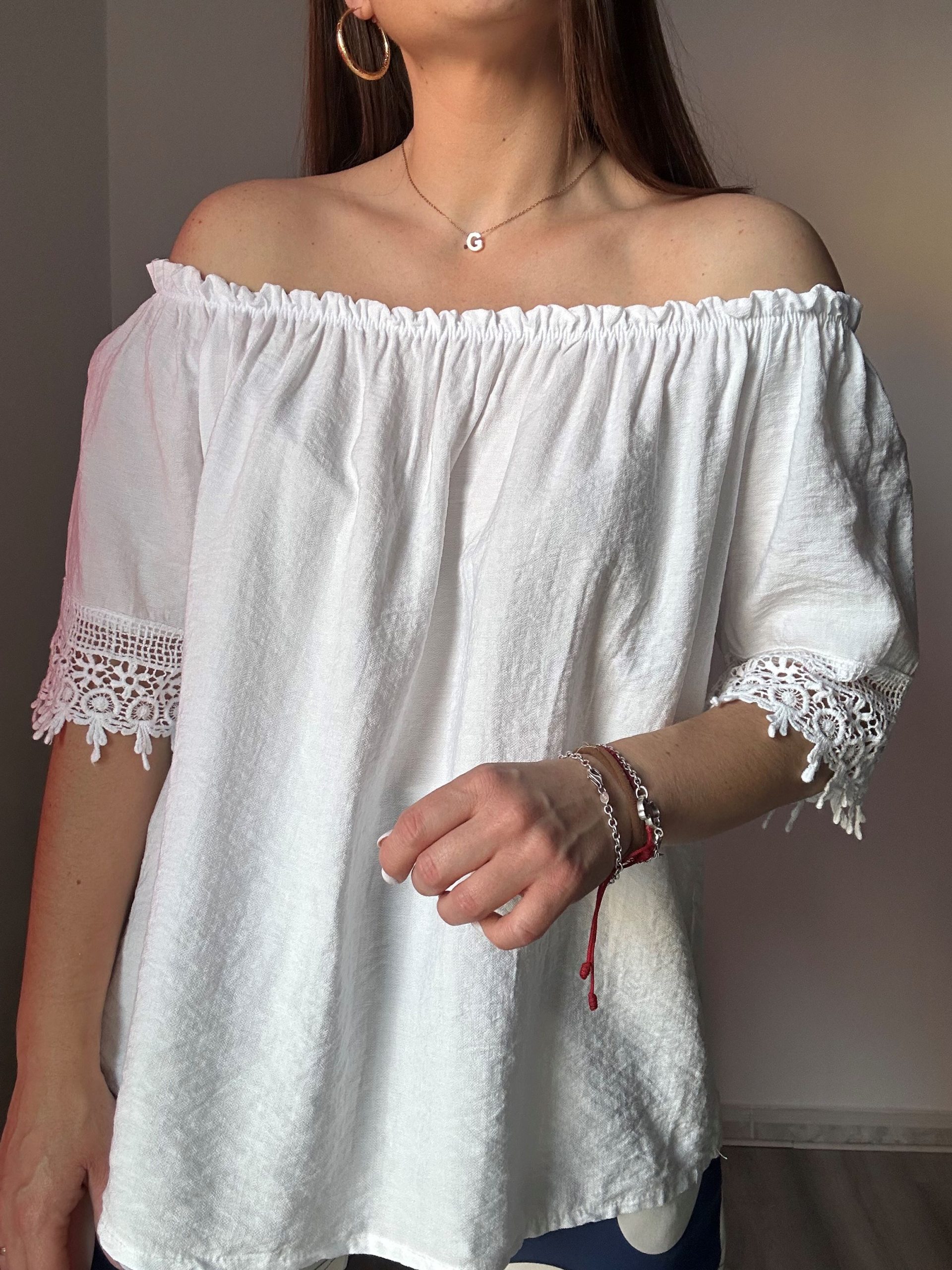 Blusa bardot blanca 4
