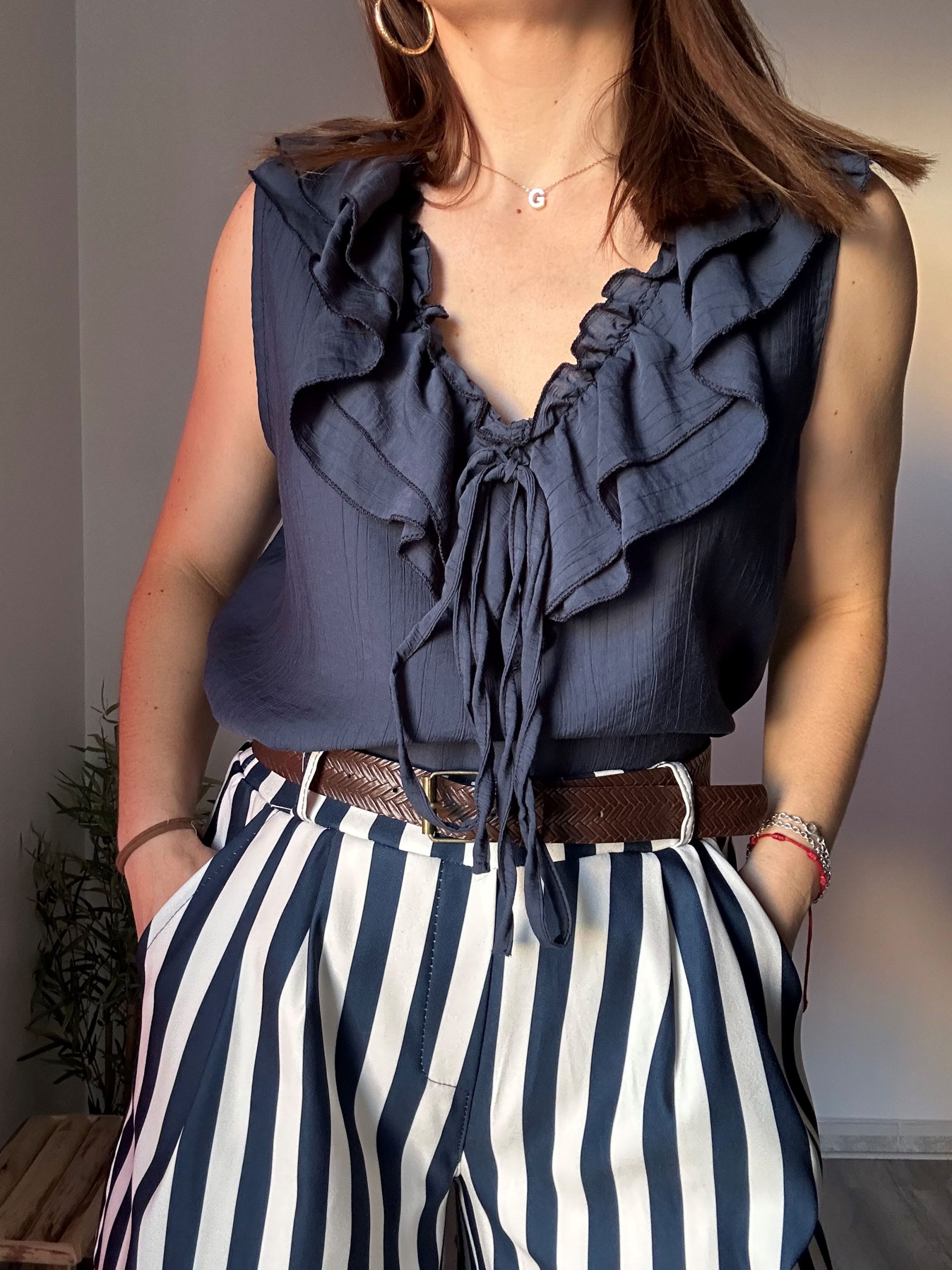 Blusa rosalia azul marino 1