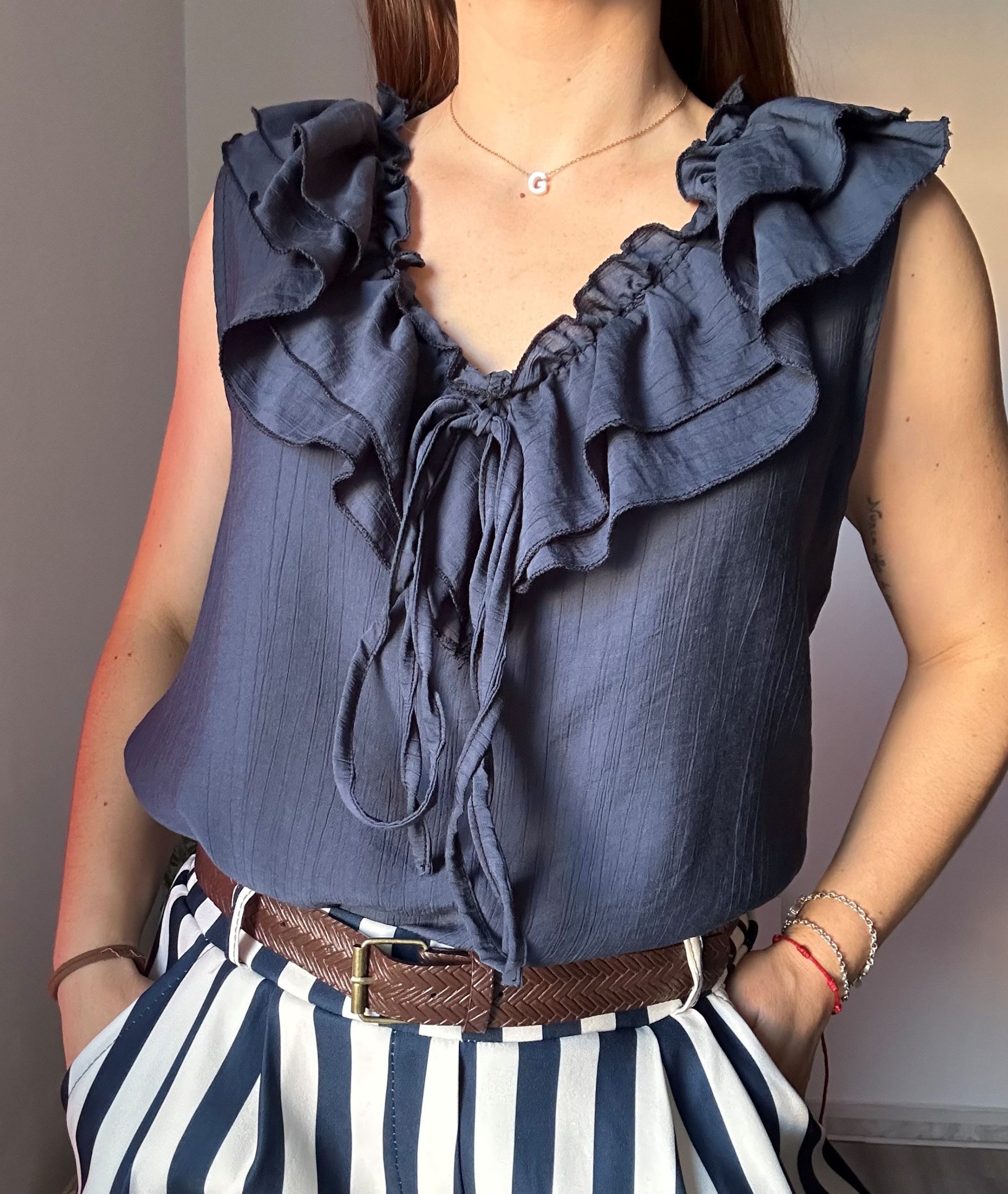 Blusa rosalia azul marino 4
