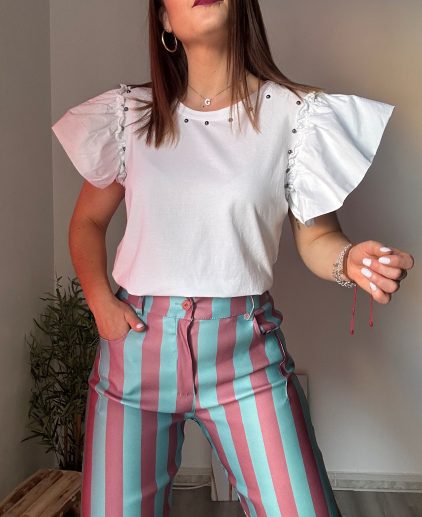 Camiseta blanca volantes