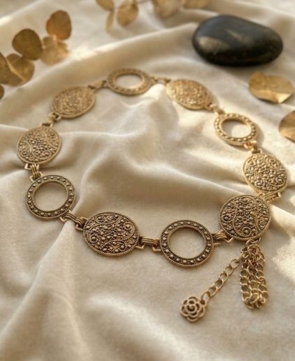 Cinturón cadena dorado envejecido