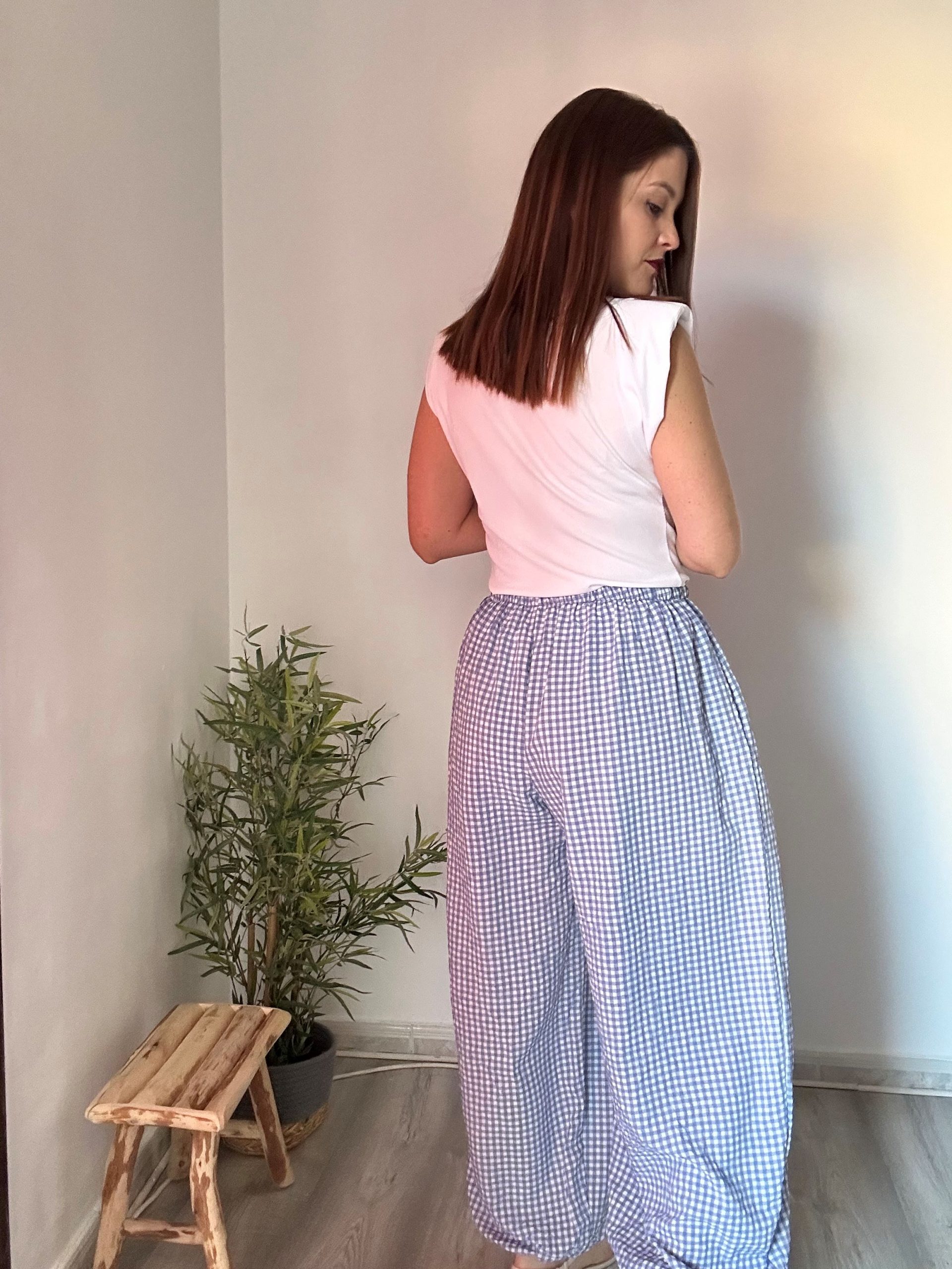 Pantalón bombacho vichy 4
