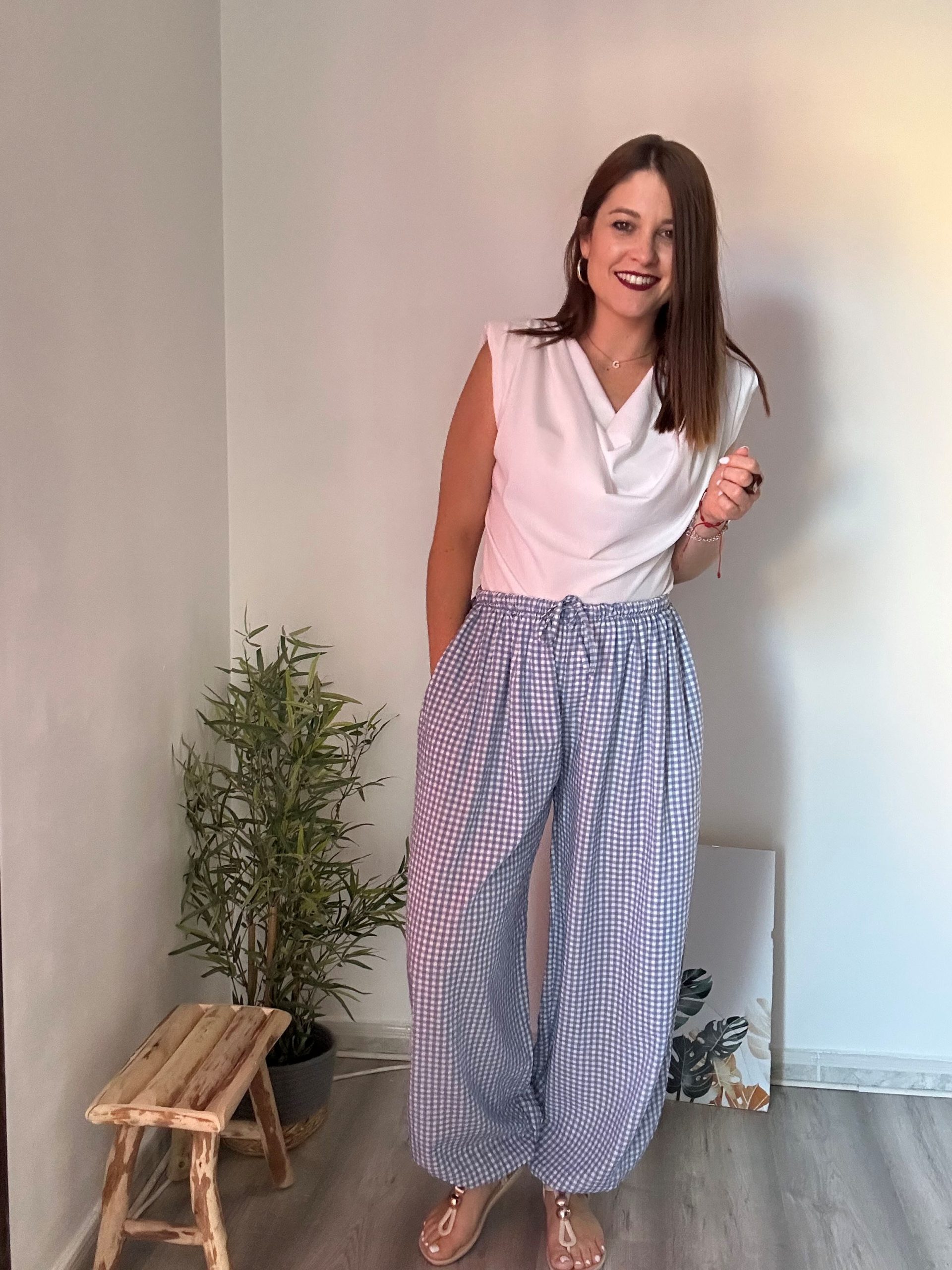 Pantalón bombacho vichy 6