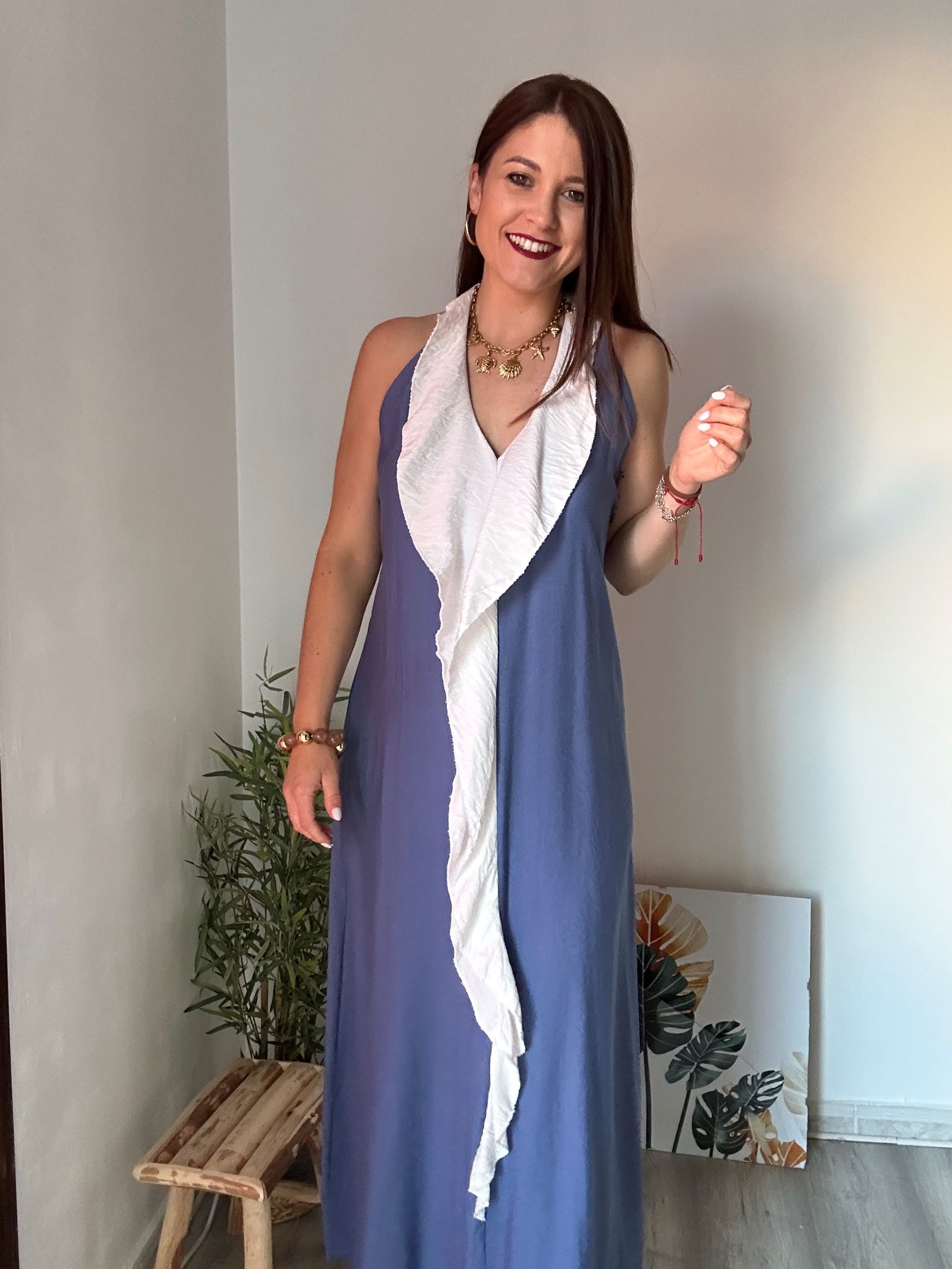 Vestido halter azul 1
