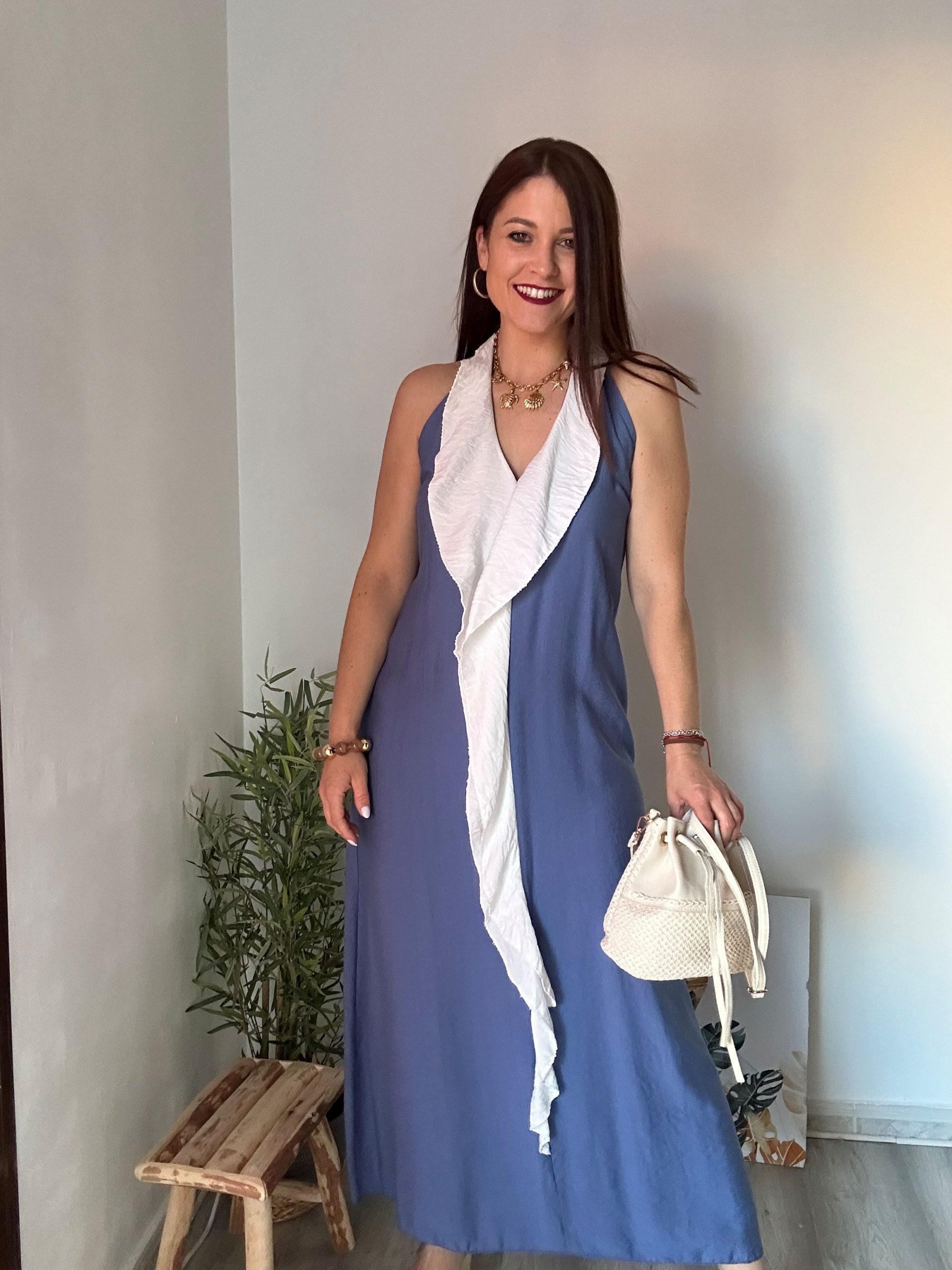 Vestido halter azul 2
