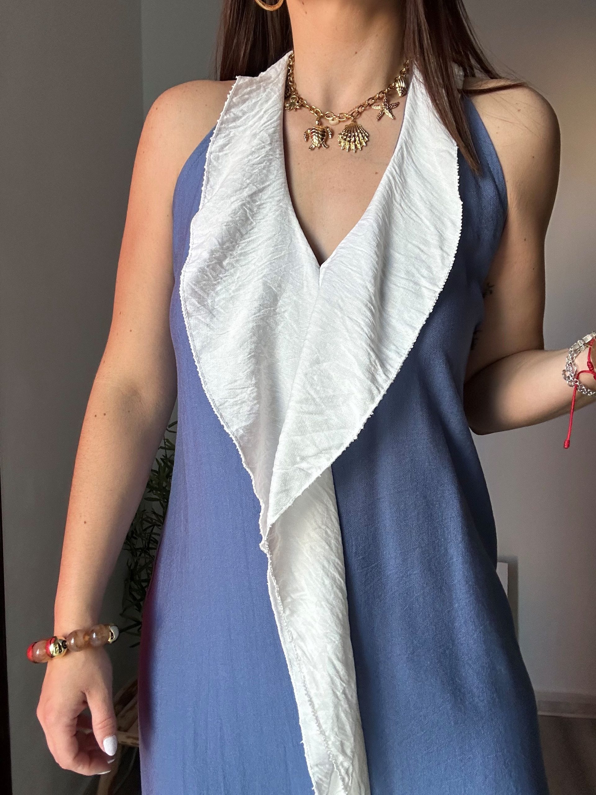 Vestido halter azul 3