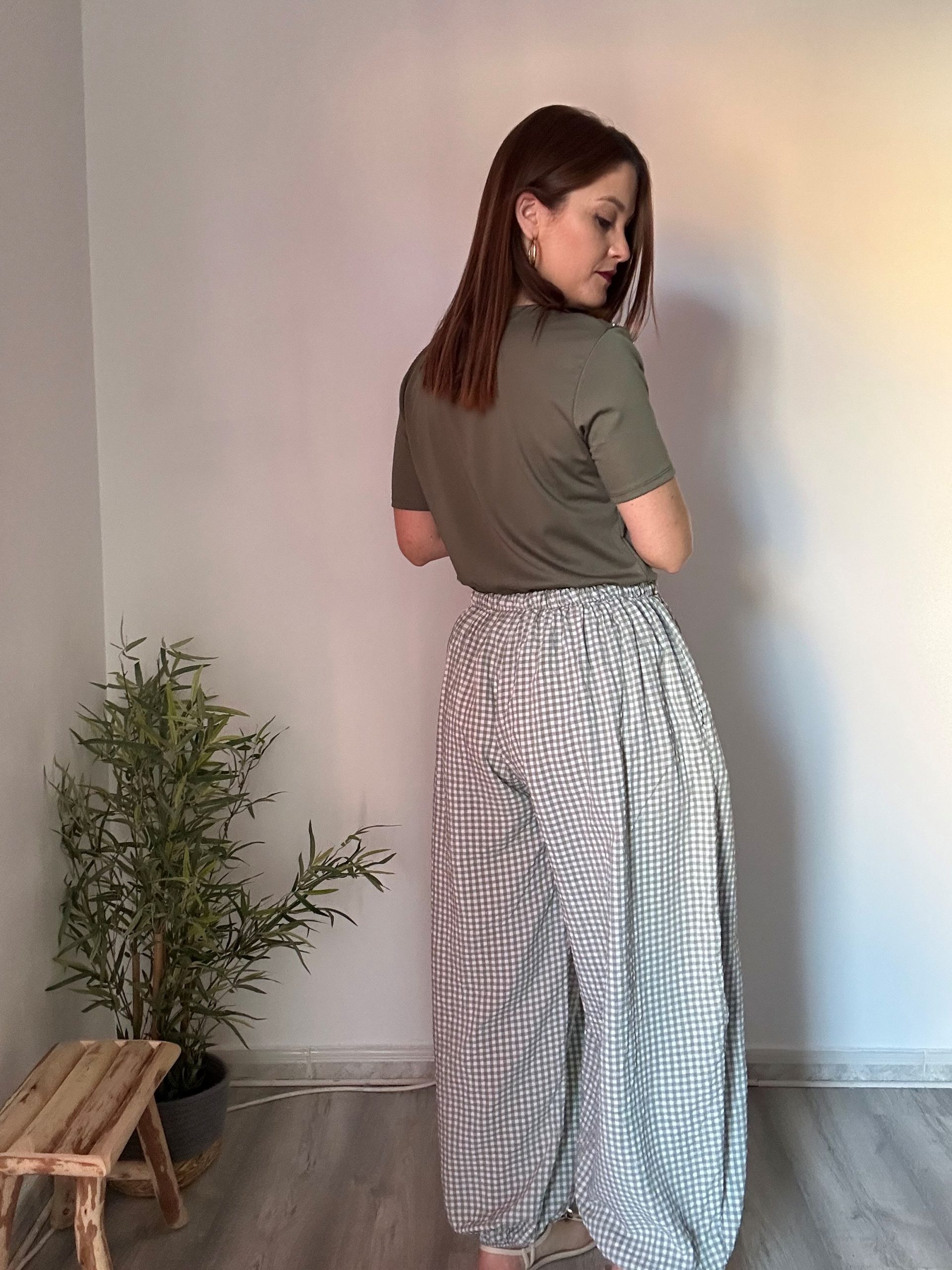 pantalón vichy verde 5